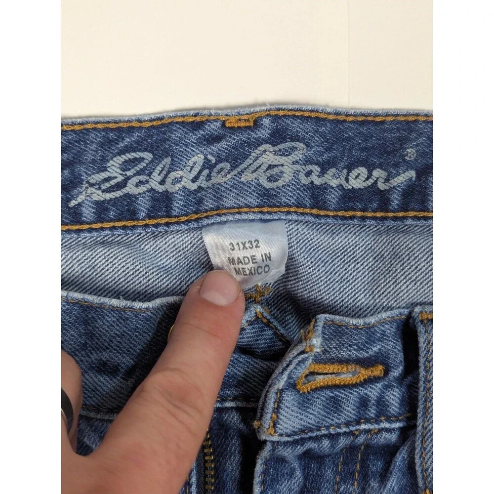 Eddie Bauer Straight Leg Denim Jeans Blue Medium Wash Classic Fit Mens 31x32
